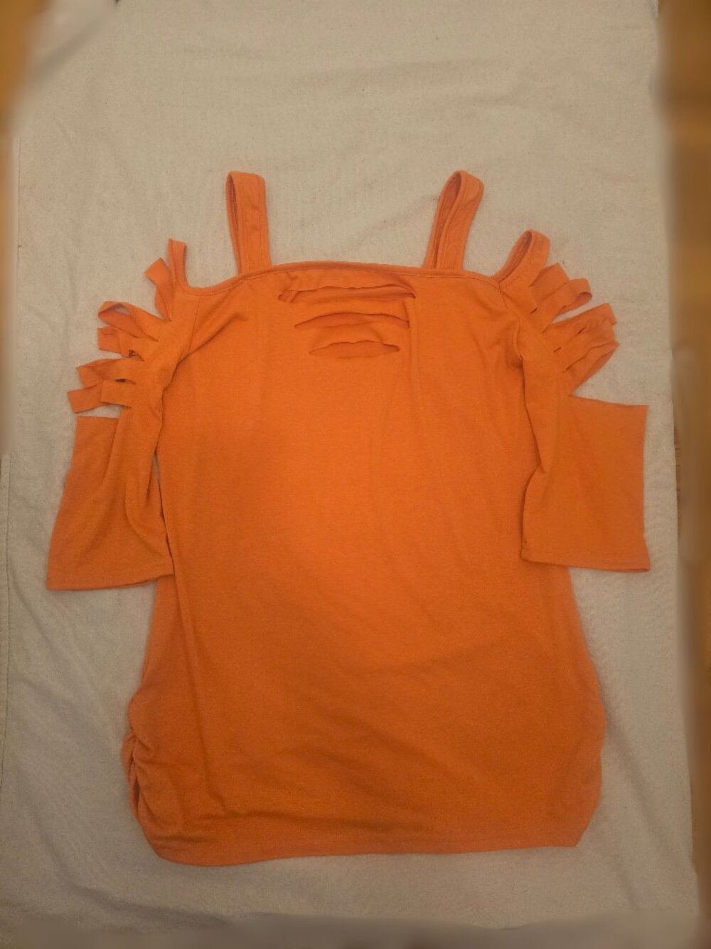 Orange Ladder Cold-Shoulder Top Size XL